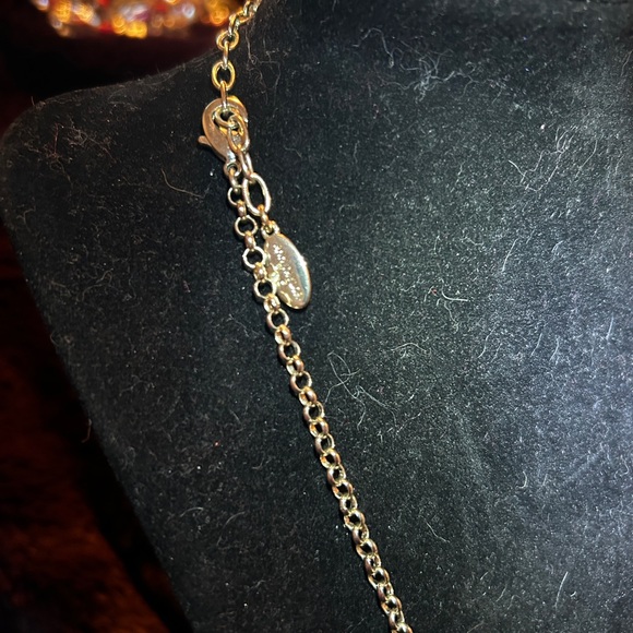 Elegant Gold blue and Silver Beaded Necklace Vintage Ann Taylor - Picture 5 of 7